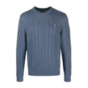 PS By Paul Smith Round-neck Knitwear Blue, Herr