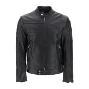 Dsquared2 Leather Jackets Black, Herr