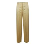 PT Torino Wide Trousers Beige, Dam