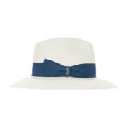 Borsalino Cappelli Klassisk Fedora Hatt White, Dam