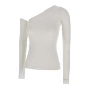 Calvin Klein Long Sleeve Tops White, Dam