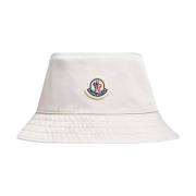 Moncler Reversible Bucket Hat i Vit White, Dam