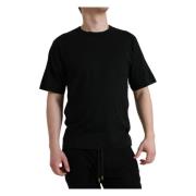 Dolce & Gabbana Präglad Logga Bomull T-shirt Black, Herr