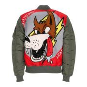 Alpha Industries Vintage Green Bomber Jacket Ma-1 Fighter Squadron Gre...