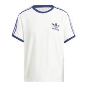 Adidas Originals Vit Terry T-shirt med 3 Ränder White, Dam