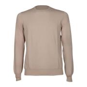 Gran Sasso Ljus Beige Ribbad Bomull Crepe Topp Beige, Herr