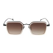 Eyepetizer Nomad Fyrkantig Metall Solglasögon Black, Unisex