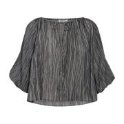 Co'Couture Softcc Dye Puff Blouse Antracit Gray, Dam