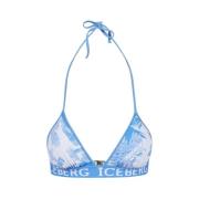 Iceberg Roma Print Triangel Bikini Topp Blue, Dam