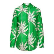 Douuod Woman Palm Print Långärmad Skjorta Multicolor, Dam