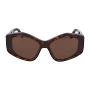 Balenciaga Rektangulära Acetat solglasögon Bb0302S Brown, Dam