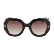 Etro Oregelbunden Form Acetat Solglasögon Black, Unisex