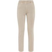 Brunello Cucinelli Beige Bomull Framknapp Byxor Beige, Dam