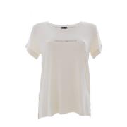 Emporio Armani Studded Logo Fluid T-Shirt Beige, Dam
