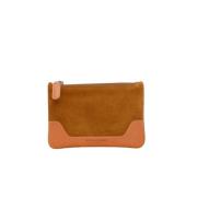 Ines De La Fressange Paris Senap Mocka Clutch Väska Brown, Dam