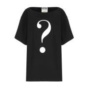 Moschino Svart T-shirt med Kontrasterande Logotyp Black, Dam
