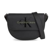 Calvin Klein Monogram Axelväska - PU Läder Black, Dam