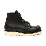 Red Wing Shoes Svarta Platta Moc Toe Skor Black, Herr