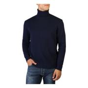 Cashmere Company 100% Cashmere High Neck Sweater Blue, Herr