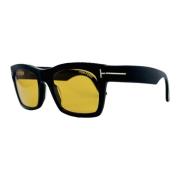 Tom Ford Rektangulär fyrkantig solglasögon svart gul Black, Unisex