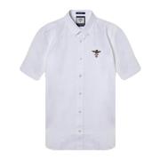 Aeronautica Militare Kortärmad Oxford Skjorta Vit White, Herr