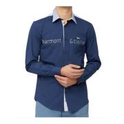 Harmont & Blaine Blå Bomull Logo Skjorta Blue, Herr
