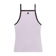 Courrèges Jersey Texture Sleeveless Top Gray, Dam