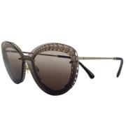 Chanel Stora Fjärilsolglasögon med Pärldekorationer Brown, Dam