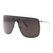 Alexander McQueen Stiliga solglasögon Am0313S Gray, Dam