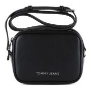 Tommy Jeans Eko-läder Axelväska med Logotyp Black, Dam