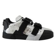 Dolce & Gabbana Svarta Läder Låga Sneakers Black, Herr