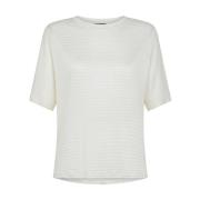 Peuterey Randig Linneblandning T-shirt Vit White, Dam