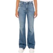 Guess 80-talet Straight Wide Jeans Blue, Dam