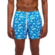 Sundek Hibiscus Modello Beach Boxer Shorts Blue, Herr