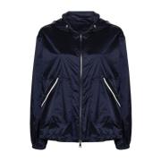 Moncler Blå Lättvikts Huva Kappa Blue, Dam