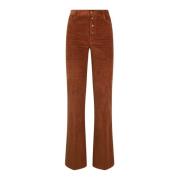 Twinset Brun Flare Sammet Byxor Brown, Dam