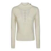 Liu Jo Pullover Flätad Stickad Tröja White, Dam