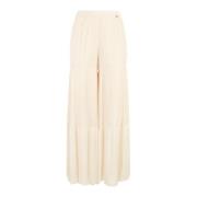 Twinset Vita Georgette Wide Leg Byxor Beige, Dam