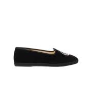 Scarosso Lyxiga Velvet Slippers William IV Black, Herr