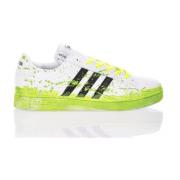 Adidas Handgjorda Vita Gröna Sneakers Multicolor, Herr
