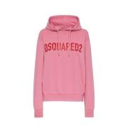 Dsquared2 Hoodie med ikoniskt logotyp, rosa färg Pink, Dam