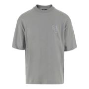 Emporio Armani Bomull T-shirt med Logo Broderi Gray, Herr