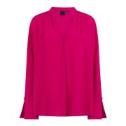 Pinko Fuchsia Långärmad V-ringad Blus Pink, Dam