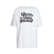 Versace Jeans Couture Vit Bomull T-shirt med Logotyptryck White, Herr