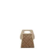 THEMOIRè Vävd Straw Mini Tote Väska Beige, Dam