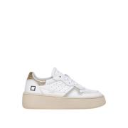 D.a.t.e. Vit Platinum Läder Sneakers White, Dam