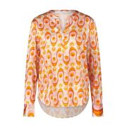 Herzen's Angelegenheit Sidenskjorta med Färgglatt Design Orange, Dam