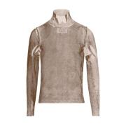 Maison Margiela Crewneck Vit Tröja Beige, Dam