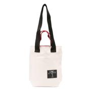 Plan C Mini Shopper Väska med Logo Applique Beige, Dam