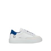 D.a.t.e. Vit-Blå Läder Sneakers för Kvinnor White, Dam